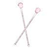Housoutil 2-Piece Glass Stirrer Set with Long Handles, Delicate Pink view 1