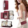 SEHEYA Crossbody Wallet Case for Samsung Galaxy A07 4G/A06 5G/A06 4G, Vintage PU Leather, Dark Red view 1