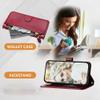 SEHEYA Crossbody Wallet Case for Samsung Galaxy A07 4G/A06 5G/A06 4G, Vintage PU Leather, Dark Red view 4