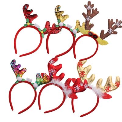 TEHAUX 6-Piece LED Antler Headbands with Lights, Random Styles