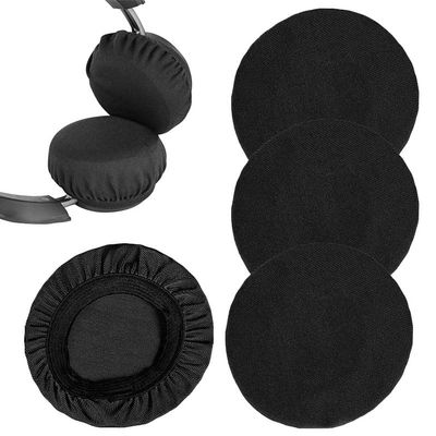 Vmoomax Washable Stretchable Headphone Ear Cushion Covers, 6–8.5 cm, Black, 4 Pieces