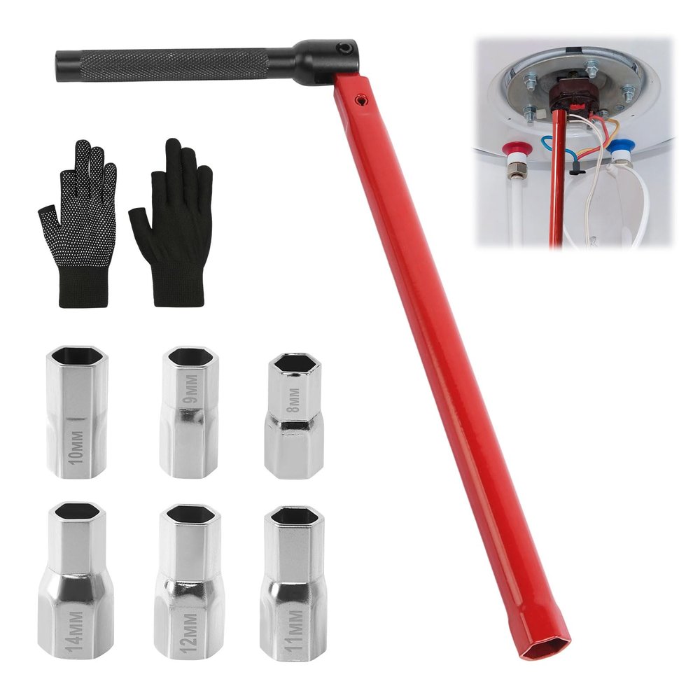 KUHAWL Basin Wrench Set, 8–14 mm Faucet Installation Tool