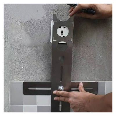 Multifunctional Stainless Steel Tile Hole Locator Ruler (37 mm)