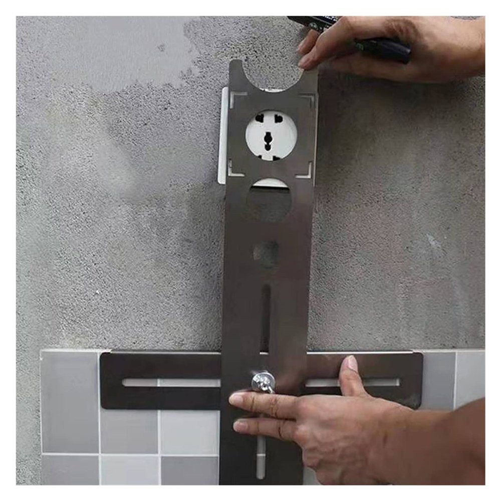 Multifunctional Stainless Steel Tile Hole Locator Ruler (37 mm)