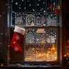 Christmas Village Stickers, 4/8 Sheets, Christmas Window Clings with Houses and Snowflakes, Self-Adhesive, Double-Sided Reusable Window Decals (B) view 1