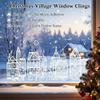 Christmas Village Stickers, 4/8 Sheets, Christmas Window Clings with Houses and Snowflakes, Self-Adhesive, Double-Sided Reusable Window Decals (B) view 2