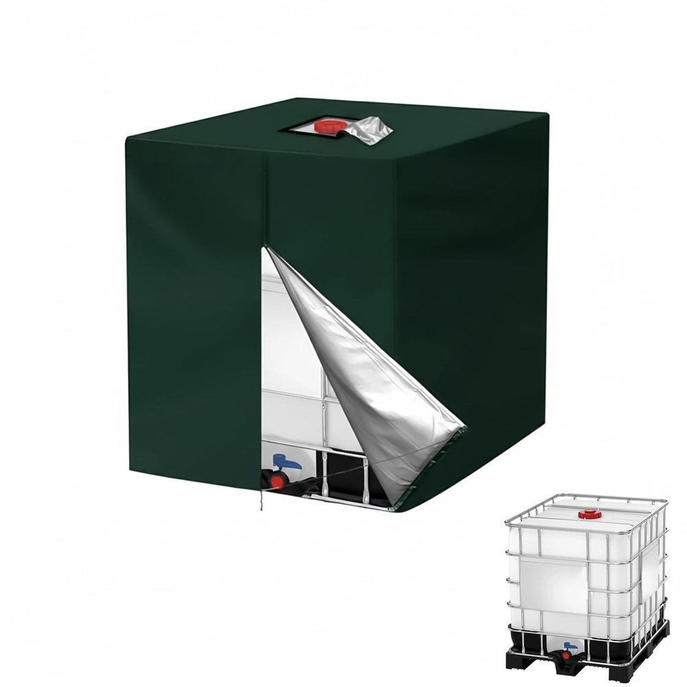 1000L IBC Tank Cover, 420D Oxford Fabric, Green