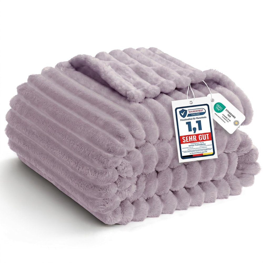 WAVVE Extra-Large Cozy Blanket 230 x 270 cm, Gray Purple