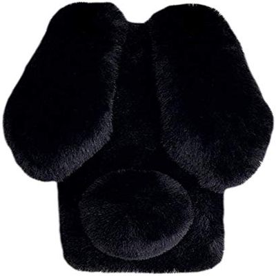 YKTO Fluffy Faux Fur Case for Xiaomi Poco M7 Plus, Black