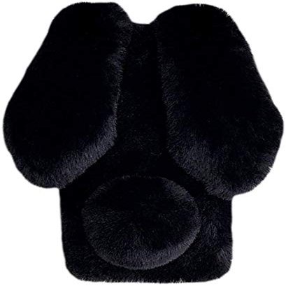 YKTO Fluffy Faux Fur Case for Xiaomi Poco M7 Plus, Black