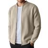 Foweknow Men's Knit Cardigan Jacket with Crew Neck and Zipper view 1