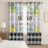 VELOMEA Rustic Country Checkered Lemon Kitchen Curtains, White Black Yellow, Light-Blocking 2-Piece Set, 140 x 160 cm view 4