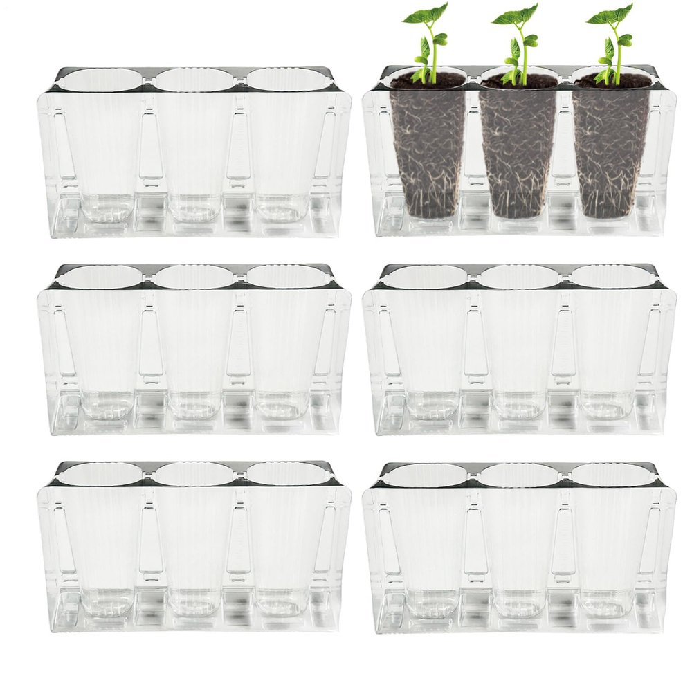 Generic Plant Seedling Trays, 6-Piece Reusable Set