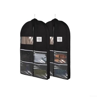 Set of 2 Dustproof Clothing Storage Bags with Transparent Window