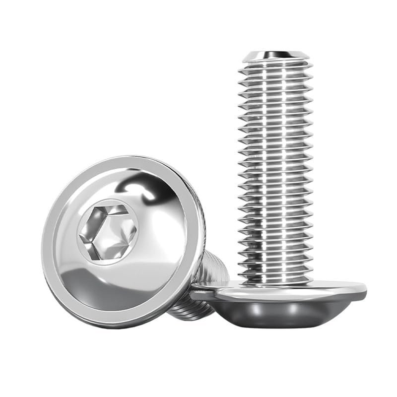 ORANXIN M8 x 25 mm Allen Pan Head Screws with Washers, 304 Stainless Steel, 5-Pack
