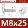 ORANXIN M8 x 25 mm Allen Pan Head Screws with Washers, 304 Stainless Steel, 5-Pack view 2
