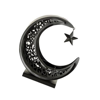 Laikoutd Stainless Steel Moon-Shaped Metal Tealight Holder