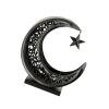 Laikoutd Stainless Steel Moon-Shaped Metal Tealight Holder view 1