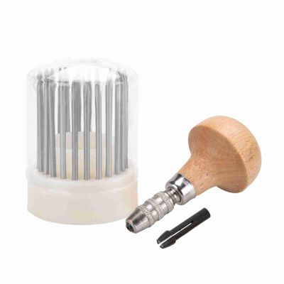 Fockety Diamond Bead Tool Set, 23-Piece, Graver Beader for Stone Setting, Metal Organizer Case, for Jewelry Designers and Artists, Wood + Metal