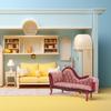 1:12 Miniature Wooden Chaise Lounge for Dollhouses view 4