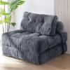 Portable Folding Sofa Chair with Soft Corduroy Mattress and Pillow view 1