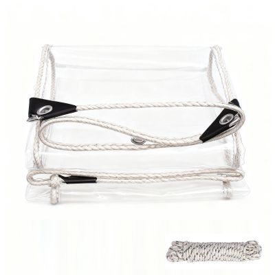Clear PVC Tarp 145 x 250 cm with Grommets and Rope