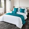 Bed Runner and Pillowcases with Floral Pattern, Multicolor, Various Sizes, 3-Piece Set (Green, 50 x 50 cm, 2 Pillowcases) view 2