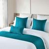 Bed Runner and Pillowcases with Floral Pattern, Multicolor, Various Sizes, 3-Piece Set (Green, 50 x 50 cm, 2 Pillowcases) view 3