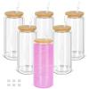 Cosictic 20 oz Glass Snow Globe Tumblers, 591 mL, Double-Wall, Pre-Drilled Hole with Plugs, 6-Pack view 1