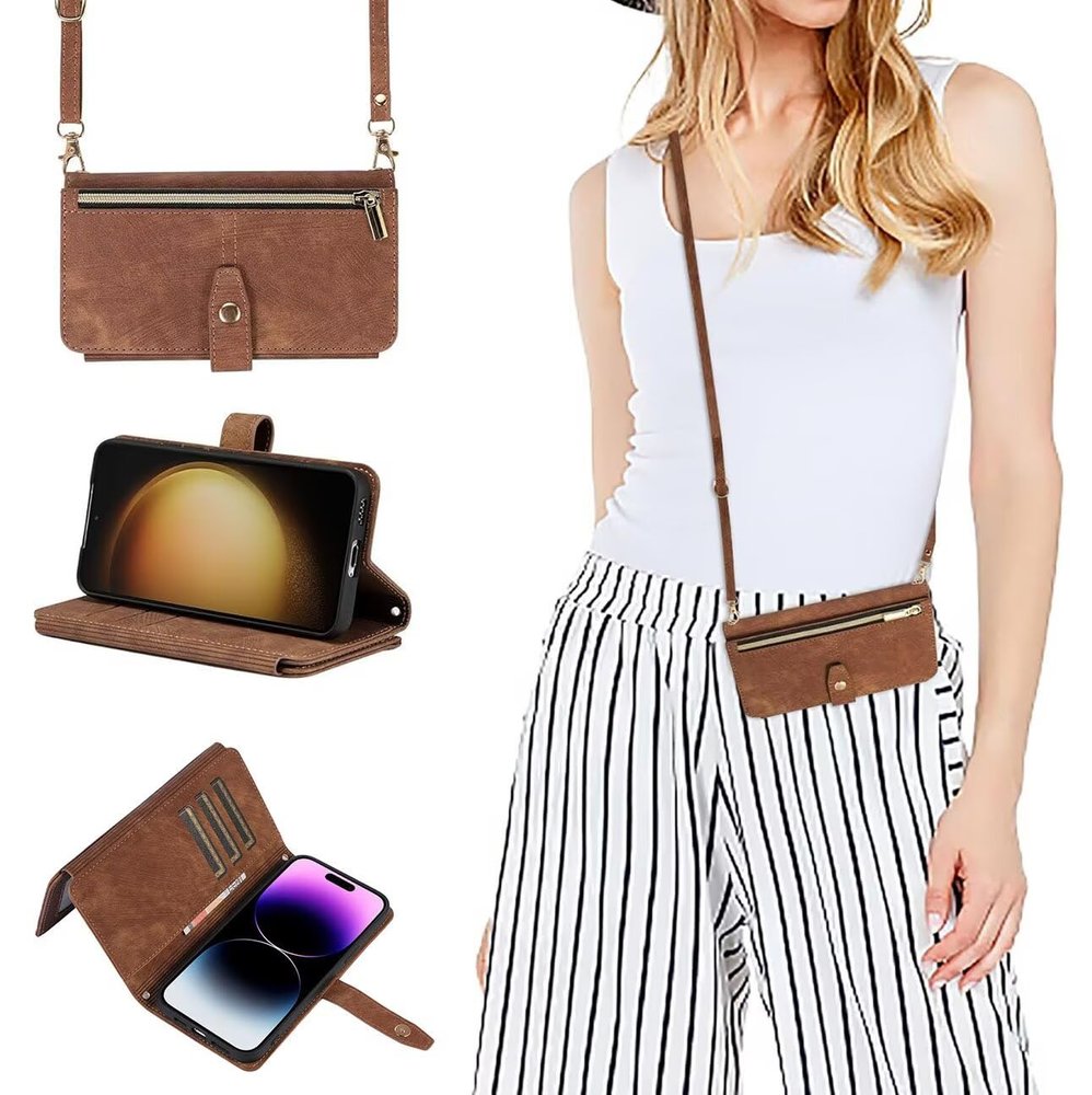 Wallet Crossbody Case for Samsung Galaxy Note 9, Brown