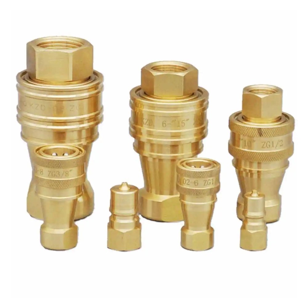 1-Piece 500 Bar 1/4" BSPT Female Hydraulic Brass Quick-Disconnect Coupling for Truck-Mounted Portable Carpet Cleaning