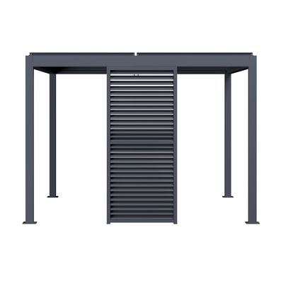 PURPLE LEAF Pergola Accessory 1-Piece Set Louvered Wall Panel for 3 m, Gray