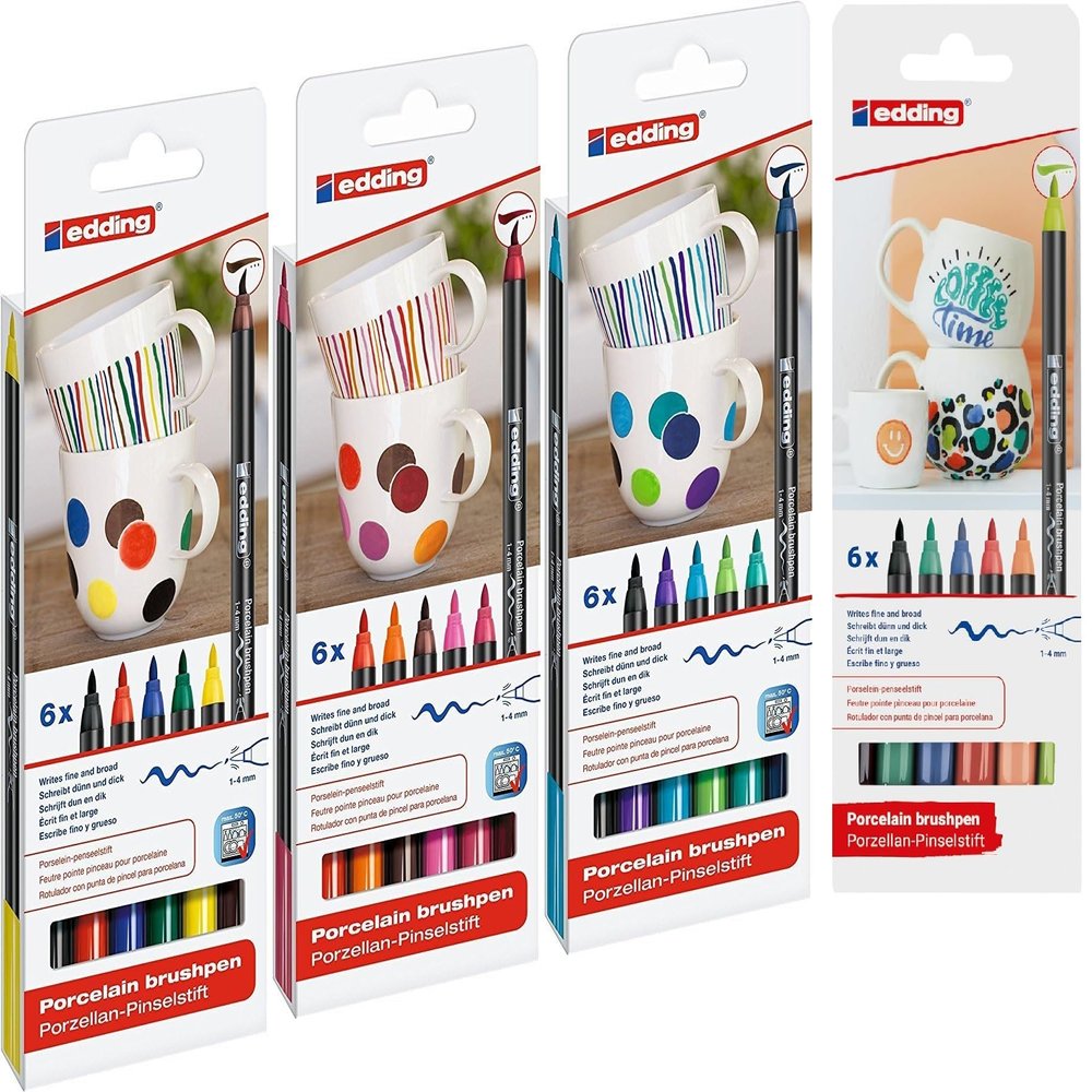 edding 4200 Porcelain Brush Pens (18-Piece Complete Set) (Assorted, 24-Piece Set)