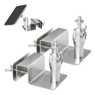 Gutter Mount for Eufy and Arlo Solar Panels, Adjustable Stainless Steel, 360° Swivel and 180° Tilt