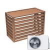 Unmjgybc Air Conditioner Cover for Outdoor Units, Weather and Sound Protection, Powder-Coated Aluminum, Modern Louvre Design, Apricot, Slat Top, 120×70×150 cm (5P) view 1