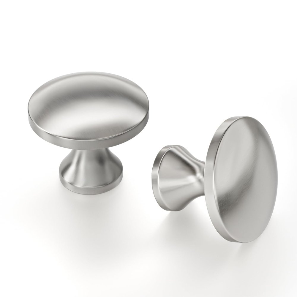 Goldenwarm 6-Pack Silver Cabinet Knobs, 29 mm Round Zinc Alloy Knobs