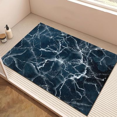 Pevfeciy Non-Slip Shower Mat 90 x 140 cm, Marble Pattern