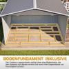 LARFOEK XXXL Metal Garden Shed 300 x 252 x 191 cm with Gable Roof and Double Doors, Gray view 4