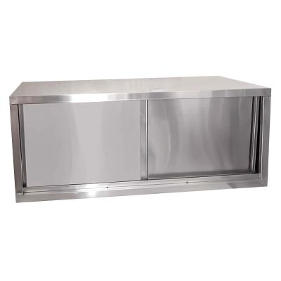 Stainless Steel Wall-Mounted Kitchen Cabinet with Sliding Doors, 80 × 40 × 46 cm