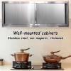Stainless Steel Wall-Mounted Kitchen Cabinet with Sliding Doors, 80 × 40 × 46 cm view 2