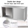 Stainless Steel Wall-Mounted Kitchen Cabinet with Sliding Doors, 80 × 40 × 46 cm view 3