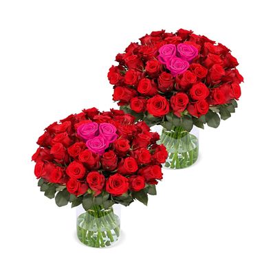 Blume Ideal Heartbeat Rose Bouquet | 2 x 50 Roses (100 Stems Total) | 40–50 cm | Premium Roses for Weddings & Décor | 7-Day Freshness Guarantee | Various Colors and Quantities