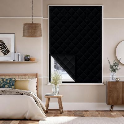 Thermal Insulated Window Curtain, Weatherproof and Noise-Reducing, Black, 130 x 270 cm