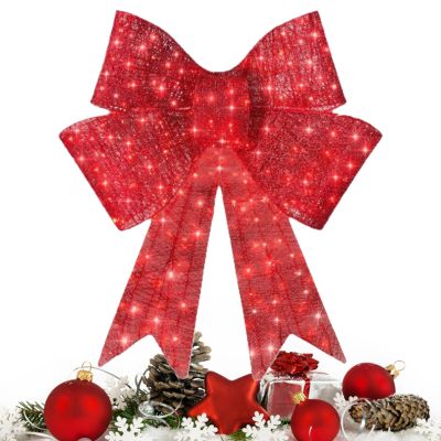 50 cm Illuminated Red Christmas Wreath for Front Door