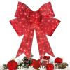 50 cm Illuminated Red Christmas Wreath for Front Door view 1
