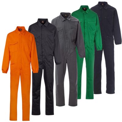 SCHWARZMANN Men's Blue Work Coverall, 5XL, 100% Cotton