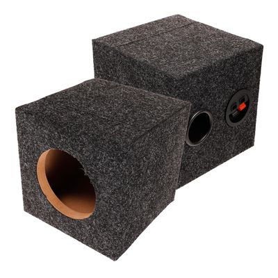 Sealed Car Subwoofer Enclosures, Pair, Wood, Black