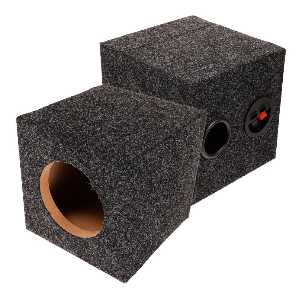 Sealed Car Subwoofer Enclosures, Pair, Wood, Black
