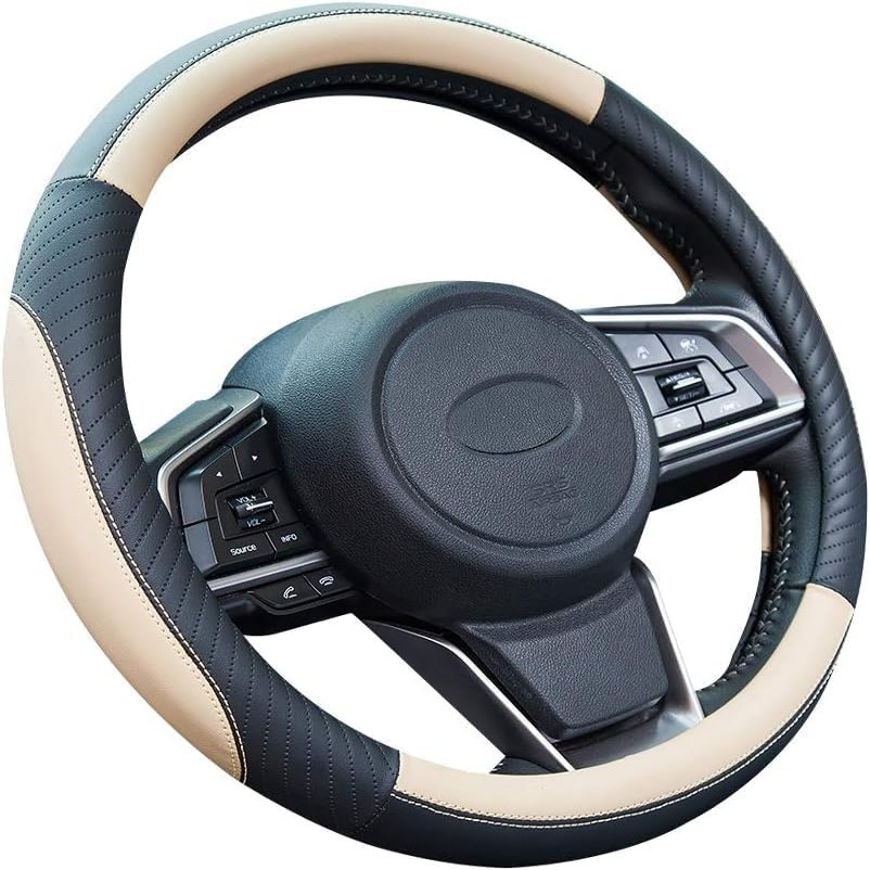 gxybr Universal Steering Wheel Cover for VW EOS/UP/Caravelle/Sharan/Scirocco, 37–38 cm, All-Season Car Interior Accessory