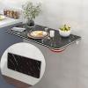 Narrow Wall-Mounted Table with Leaves, Folding Wooden Dining Table for Small Spaces, 50 x 40 cm, White view 3